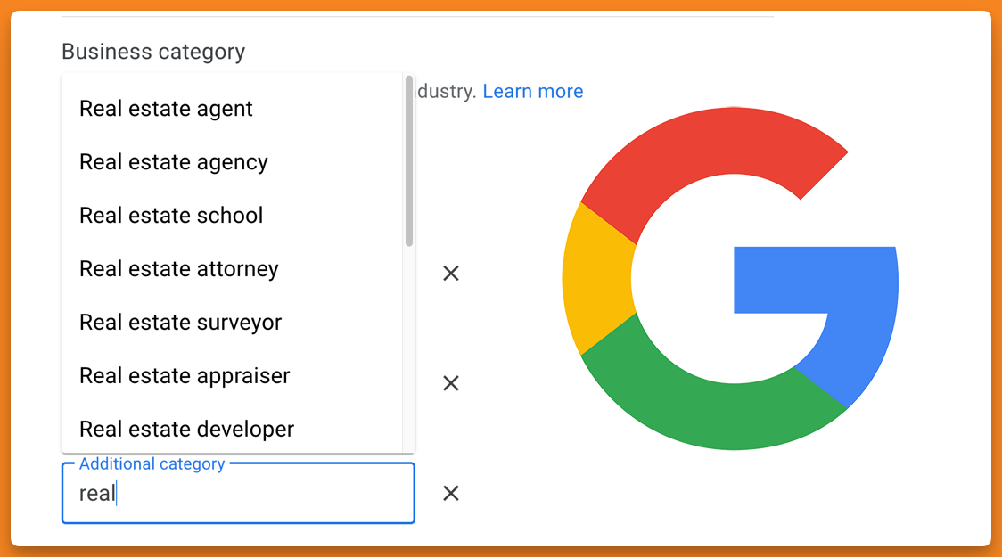 category chooser in GBP