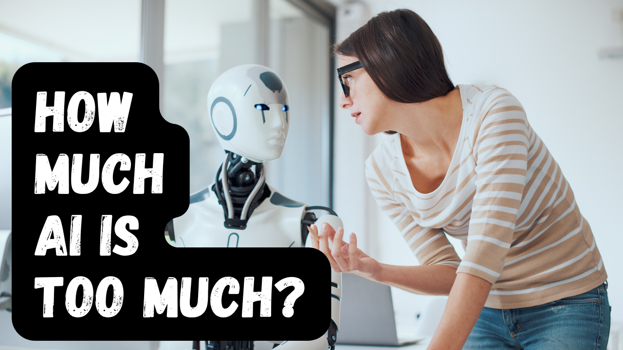 image depicting a woman talking to a robot at a business computer