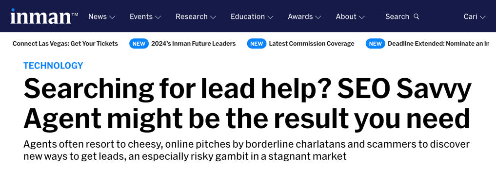 Inman News headline screenshot