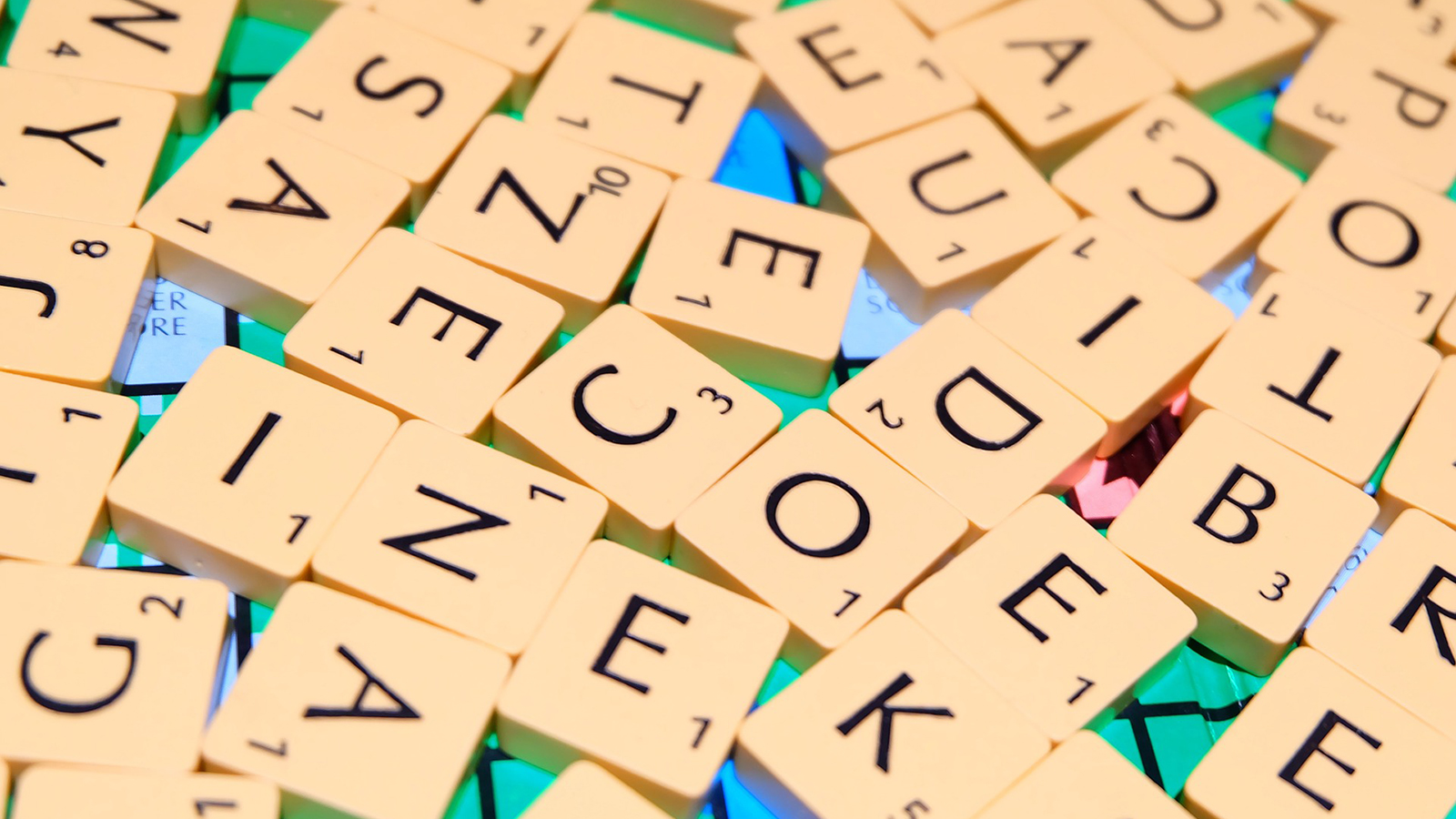 Scrabble board letters