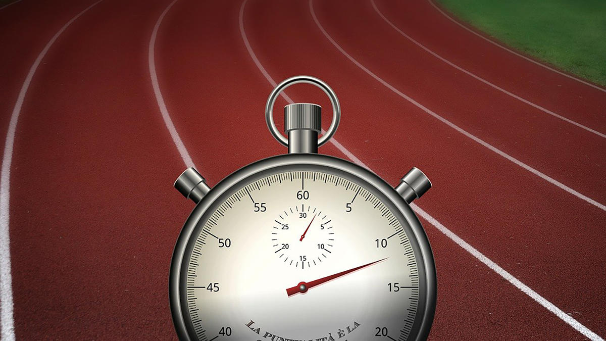 stopwatch at a race track
