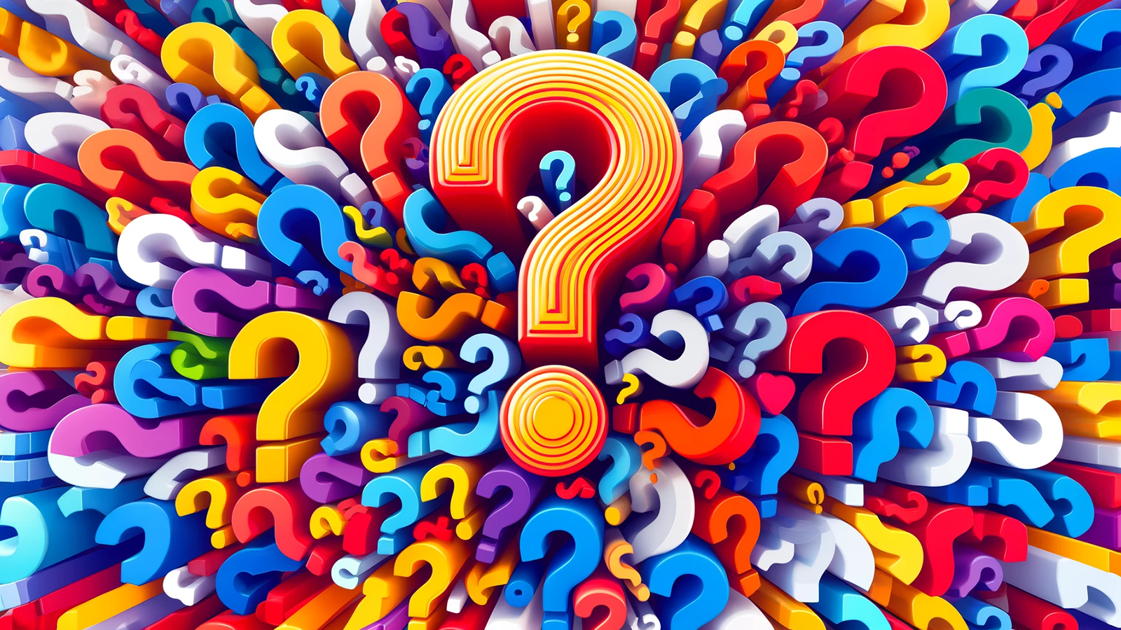 a collage of question marks