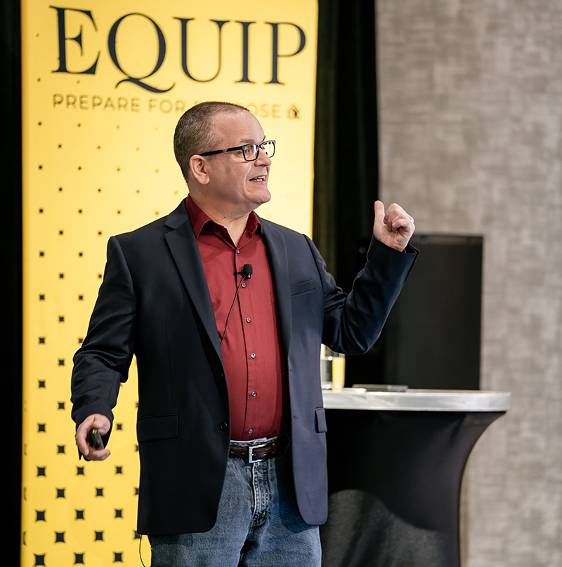 Matt McGee speaking at the Equip real estate conference