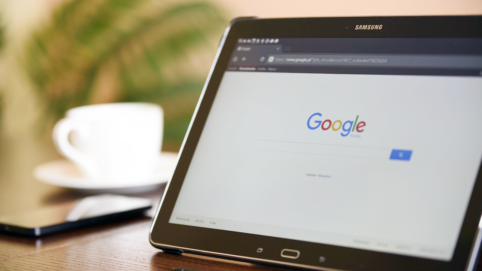 Google home page on a tablet